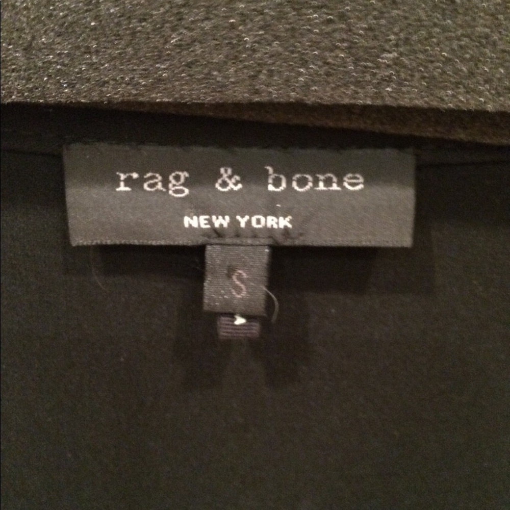 MINT Rag & Bone Black Tunic With Leather Trim - Picture 3 of 6